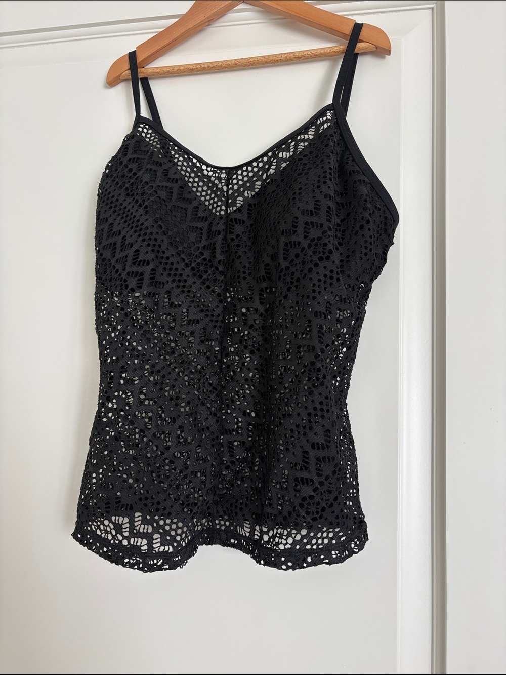 Cupshe Black Crochet Lace Swim Camisole